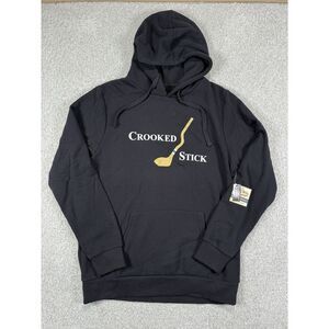 NEW PGA Crooked Stick Golf Black Logo Hoodie Sweatshirt Men's Sz Small‎
